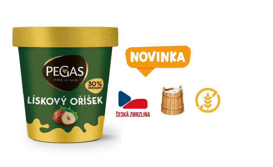 Pegas Premium Lískový oříšek kelímek